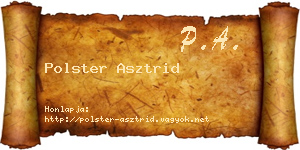 Polster Asztrid névjegykártya